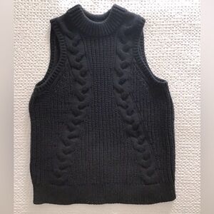 Banana Republic black, chunky knit, sleeveless sweater.